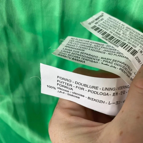 Zara Chain Strap Satin Effect Corset Style Midi Dress NWT Green Size Small - Picture 13 of 13